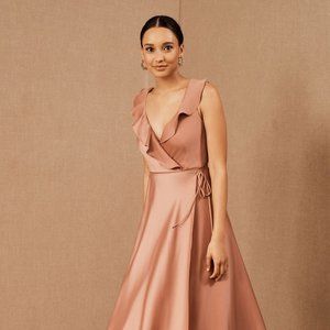 BHLDN Tansy Satin Charmeuse Maxi Dress, Sedona Sunset